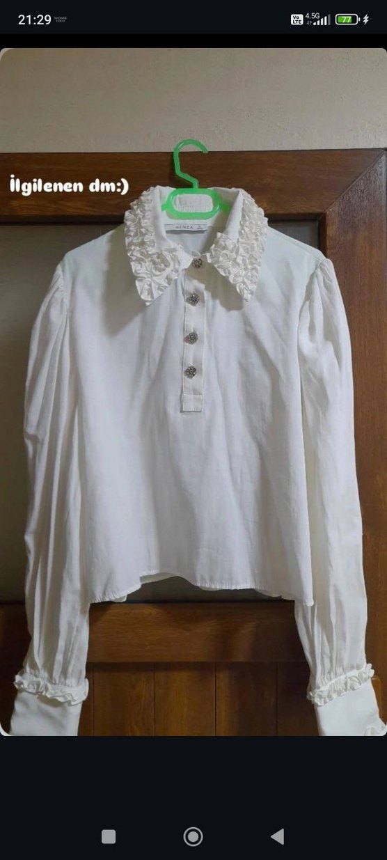 Siyah Düğmeli Uzun Kollu Gotik Kadın Gömlek - Görsel 2