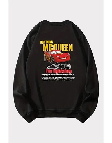 3 İplik Şardonlu Sally Car & Mcqueen Car Çift Sevgili Sweatshirt
