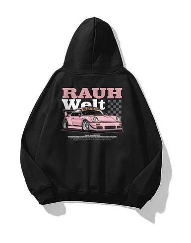 Unisex Rauh Welt Sweatshirt Siyah