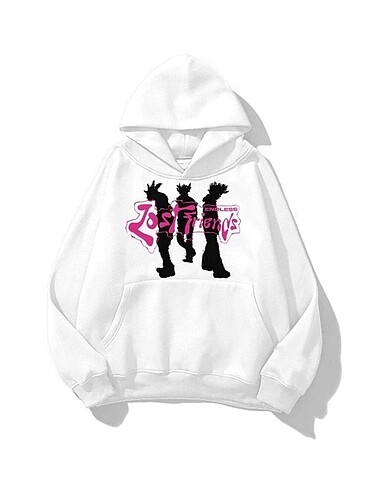 Unisex Lost Friends Sweatshirt Beyaz