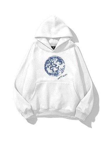 Unisex Party Queen Sweatshirt Beyaz