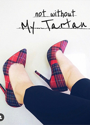 37 Beden kırmızı Renk Ekose stiletto