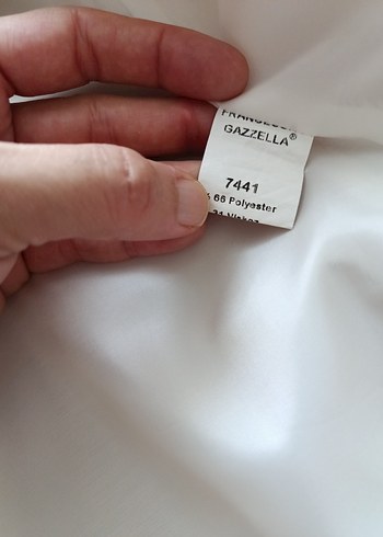 Düğmeli Beyaz Midi Kadın Ceket Gazelle - Görsel 8