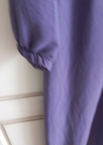 Uzun Kollu Mor Rahat  Elbise - Görsel 4