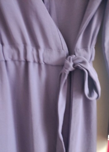 Uzun Kollu Mor Rahat  Elbise - Görsel 2