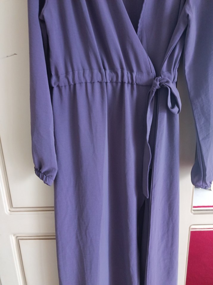 Uzun Kollu Mor Rahat  Elbise - Görsel 5