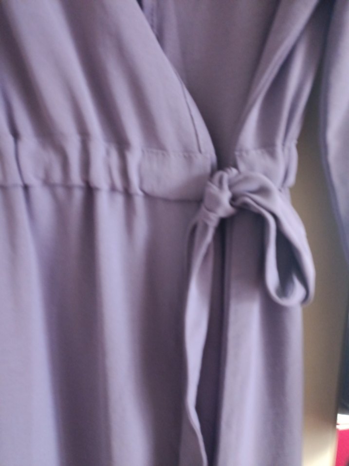 Uzun Kollu Mor Rahat  Elbise - Görsel 2