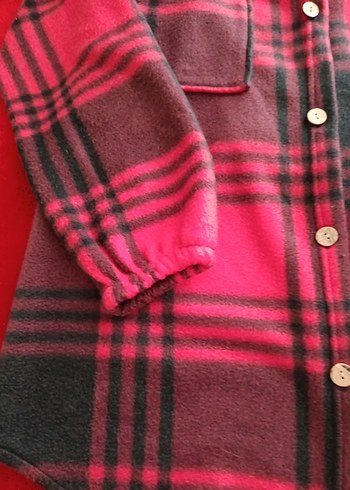 Bordo Kareli Düğmeli Kadın Gömlek - Görsel 4