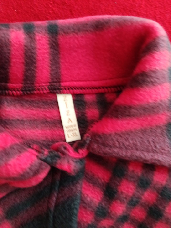 Bordo Kareli Düğmeli Kadın Gömlek - Görsel 2