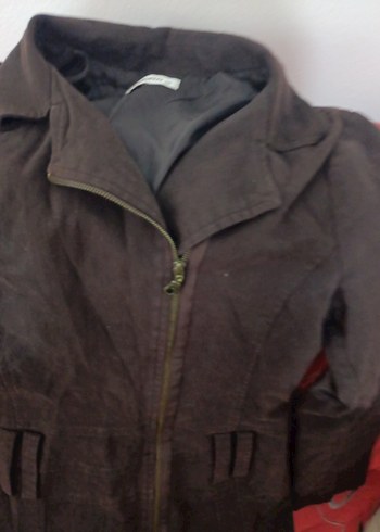 Fermuarlı Koyu Kahverengi Uzun Kaban - Görsel 2