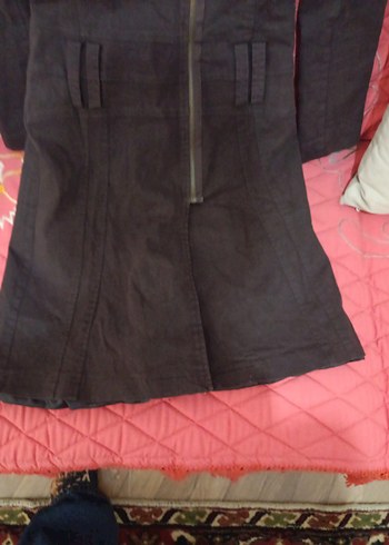 Fermuarlı Koyu Kahverengi Uzun Kaban - Görsel 5