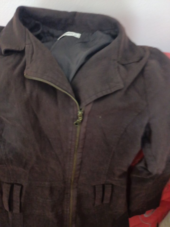 Fermuarlı Koyu Kahverengi Uzun Kaban - Görsel 2