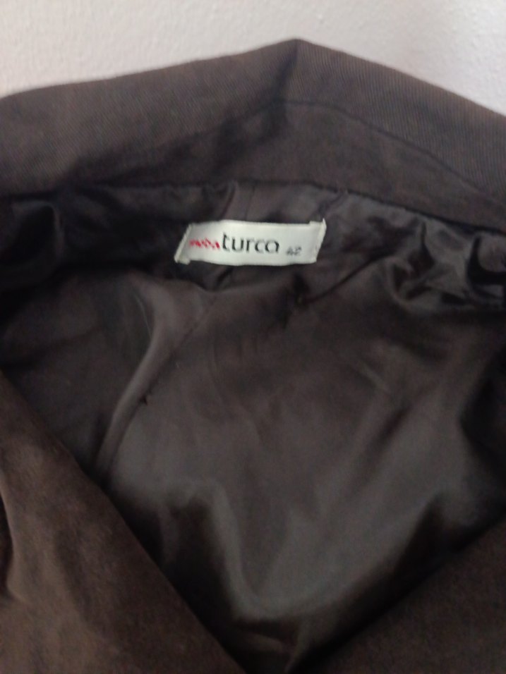 Fermuarlı Koyu Kahverengi Uzun Kaban - Görsel 3