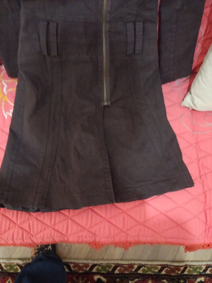 Fermuarlı Koyu Kahverengi Uzun Kaban - Görsel 5