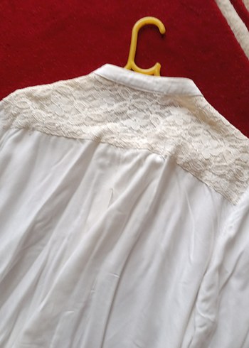 Kadın Beyaz Pamuklu Uzun Kollu Gömlek - Görsel 7