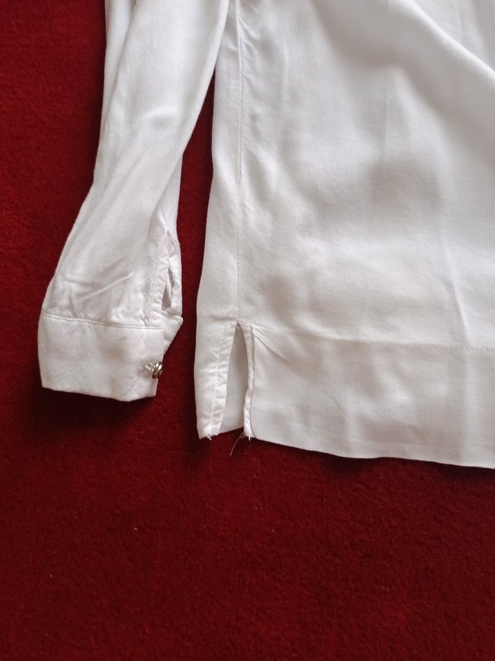 Kadın Beyaz Pamuklu Uzun Kollu Gömlek - Görsel 5