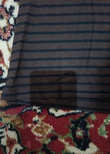 Kahverengi Çizgili Bohem Midi Elbise - Görsel 6