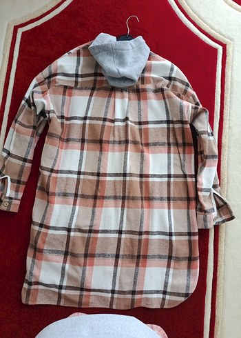 Düğmeli Gri-Kahverengi Kareli Kadın Gömlek - Görsel 6