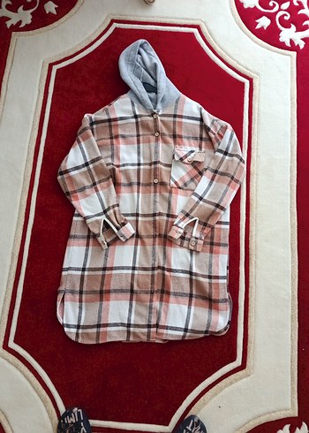 Düğmeli Gri-Kahverengi Kareli Kadın Gömlek - Görsel 3