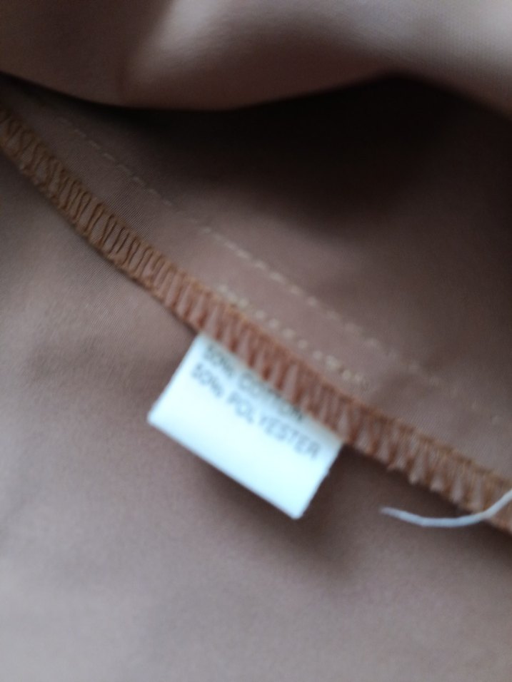 Düğmeli Bej Kadın Keten Gömlek - Görsel 5