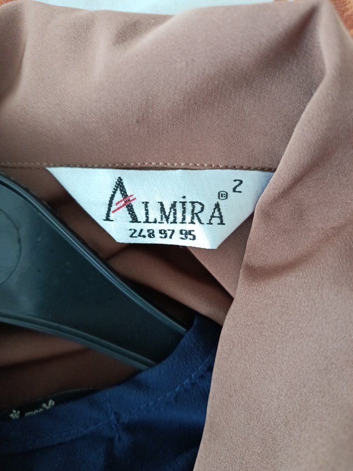 Düğmeli Bej Kadın Keten Gömlek - Görsel 2