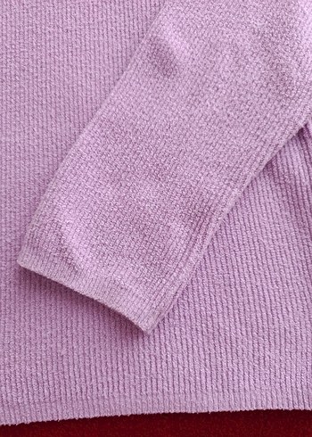 Kadın Mor Boğazlı Triko Kazak - Görsel 3