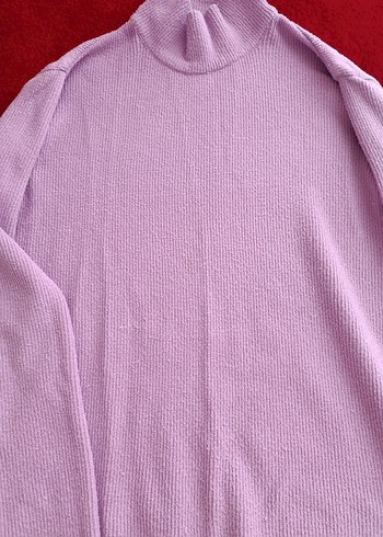Kadın Mor Boğazlı Triko Kazak - Görsel 6