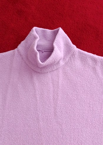 Kadın Mor Boğazlı Triko Kazak - Görsel 2