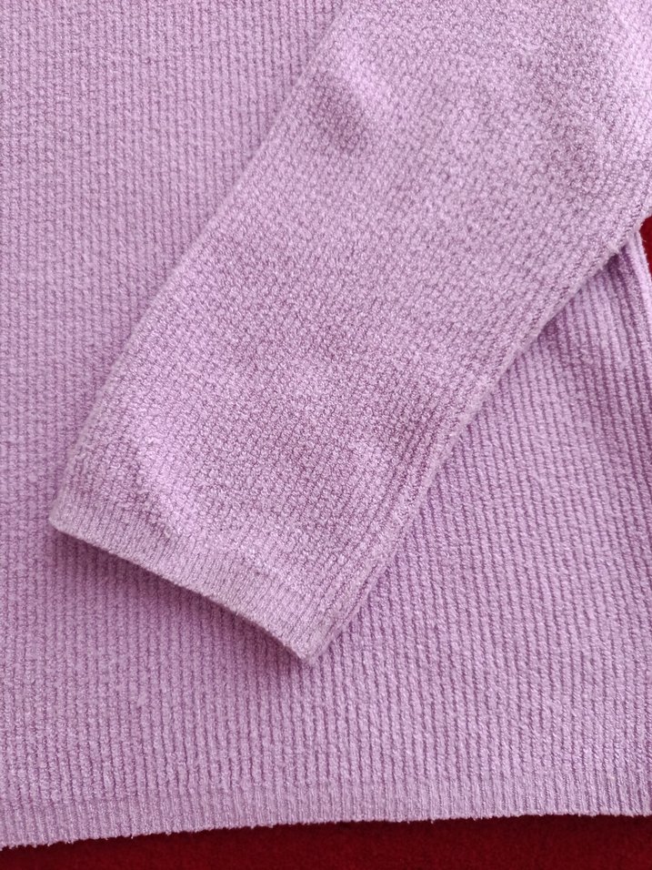 Kadın Mor Boğazlı Triko Kazak - Görsel 3