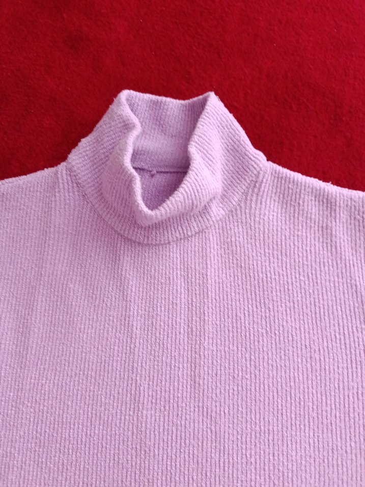 Kadın Mor Boğazlı Triko Kazak - Görsel 2