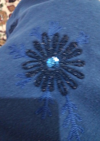 Nakışlı Mavi Kadın Sweatshirt - Görsel 6