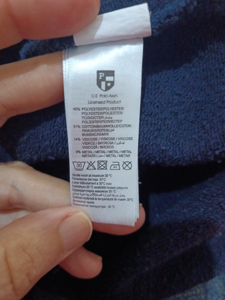 Nakışlı Mavi Kadın Sweatshirt - Görsel 4