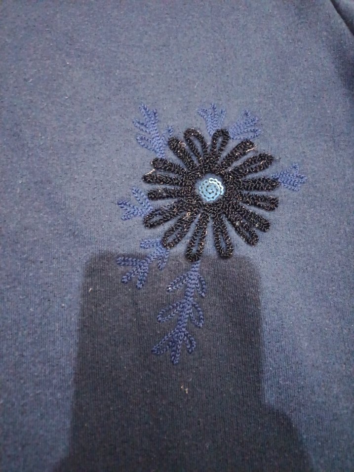 Nakışlı Mavi Kadın Sweatshirt - Görsel 3