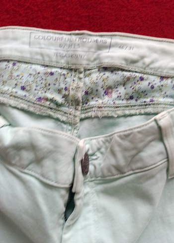 yeşil  Midi Pamuklu Kadın Pantolon - Görsel 11