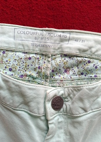 yeşil  Midi Pamuklu Kadın Pantolon - Görsel 10