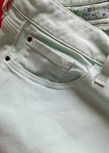 yeşil  Midi Pamuklu Kadın Pantolon - Görsel 12