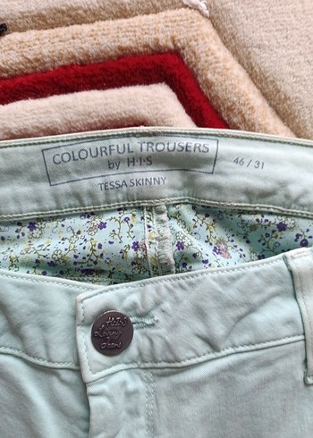 yeşil  Midi Pamuklu Kadın Pantolon - Görsel 2