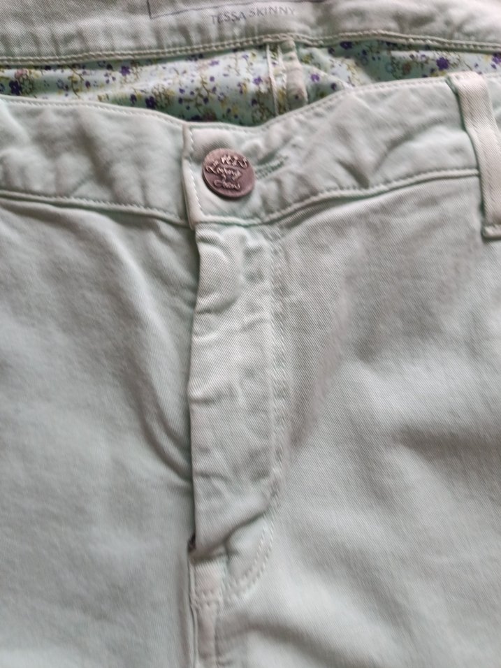 yeşil  Midi Pamuklu Kadın Pantolon - Görsel 3