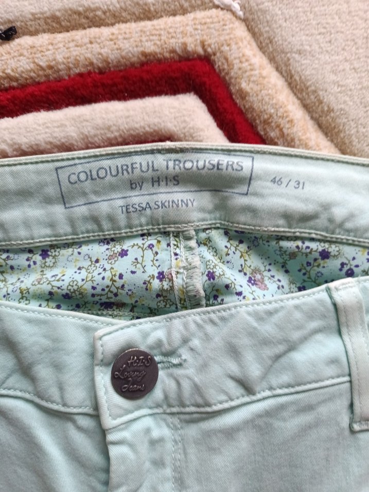 yeşil  Midi Pamuklu Kadın Pantolon - Görsel 2