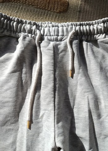 Gri Keten Rahat Kesim Kadın Eşofman - Görsel 4