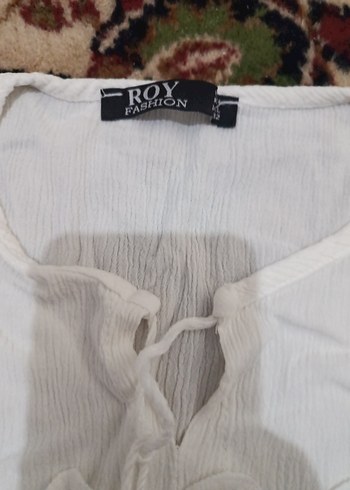 Dantel Detaylı Beyaz Bohem Kadın Bluz - Görsel 5