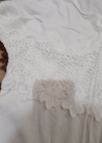 Dantel Detaylı Beyaz Bohem Kadın Bluz - Görsel 7