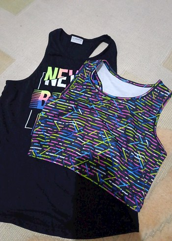 Çok Renkli Kolsuz Kız Tişörtü - Görsel 4