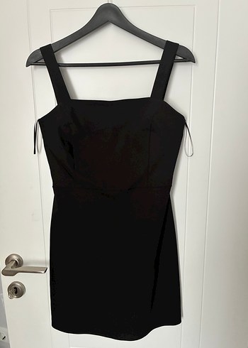 Siyah Strappy Midi Elbise - Görsel 2