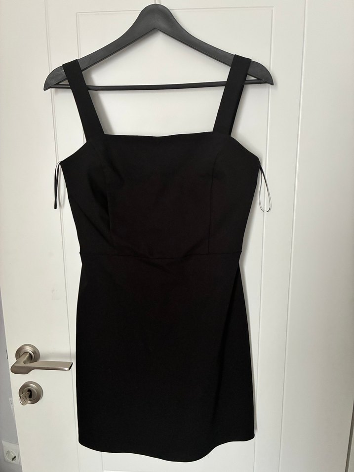 Siyah Strappy Midi Elbise - Görsel 2