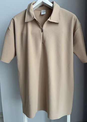Bej Erkek Polo Tişört Yarım Fermuarlı - Görsel 2