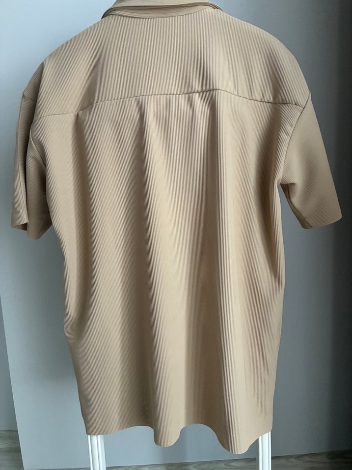 Bej Erkek Polo Tişört Yarım Fermuarlı - Görsel 5