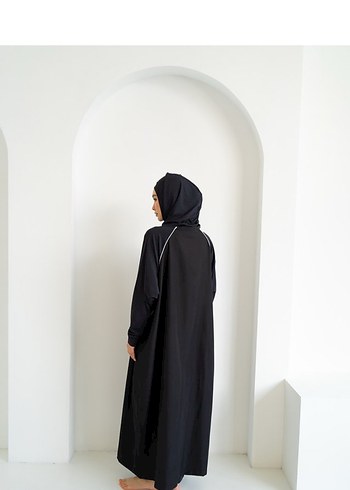 Shazia marka Siyah Uzun Kadın Spor haşema Rahat Elbise burkini - Görsel 5