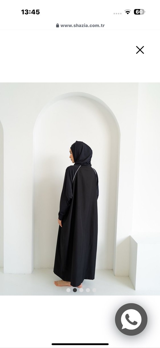 Shazia marka Siyah Uzun Kadın Spor haşema Rahat Elbise burkini - Görsel 5