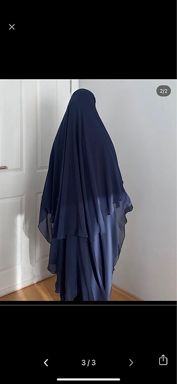  Beden İki katlı siyah sufle - khimar - hijab